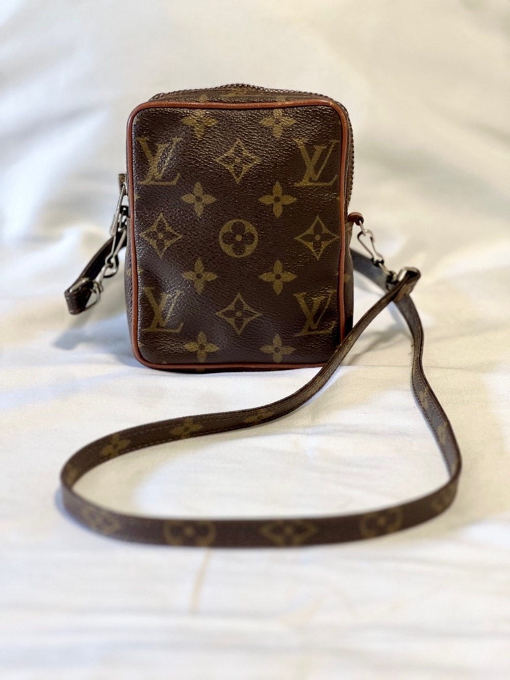 Louis Vuitton Monogram Crossbody Bag in Brown and Gold